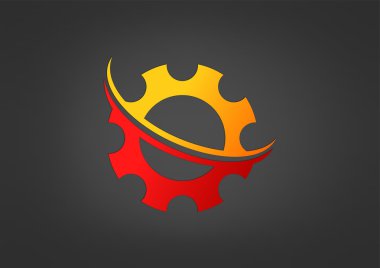 Dişli girdap teknoloji logo tasarlamak vektör
