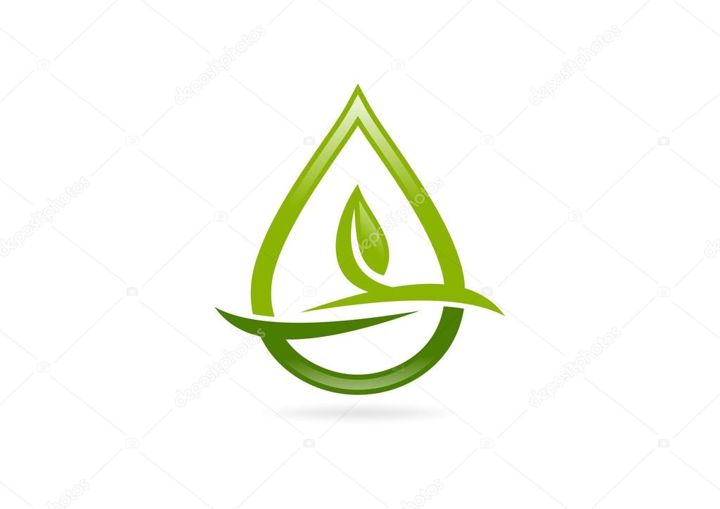 Green eco logo design symbol vector,