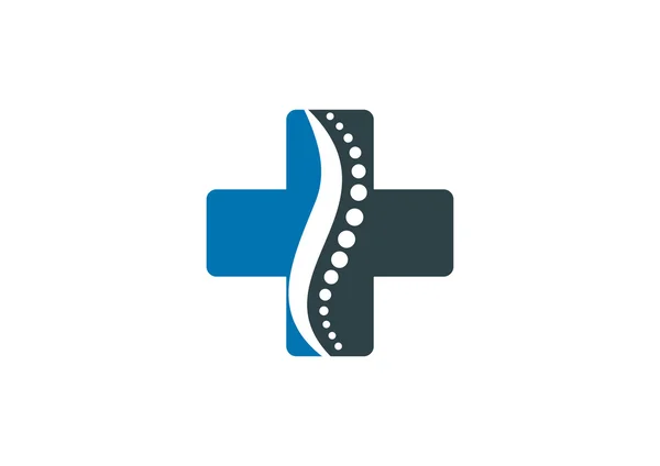 Croce farmacia chiropratica logo design vettoriale — Vettoriale Stock