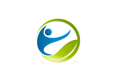 Sağlık Merkezi logosu, insan sağlık sembol tasarlamak vektör yerleştirmek.