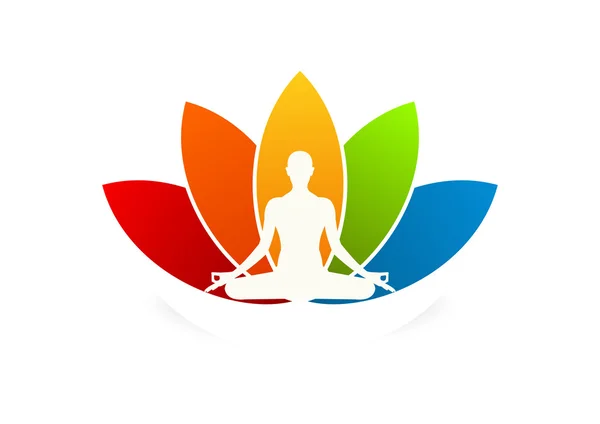 Yoga logotipo símbolo design vetor —  Vetores de Stock