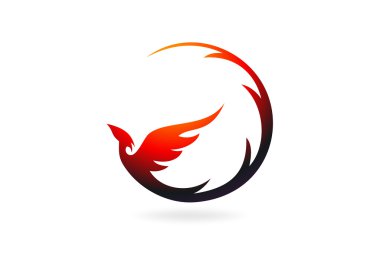 Phoenix logo tasarım simge vektör