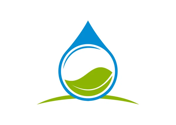 Land Frischer Wassertropfen Business Logo Design Symbol Vektor — Stockvektor