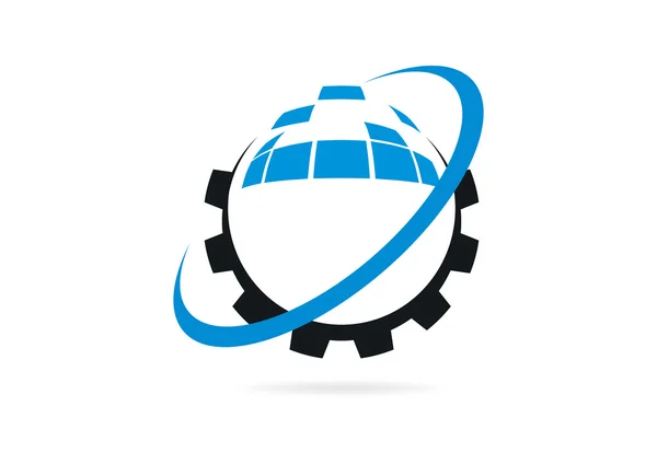 Logo de tecnología de datos global Circle — Archivo Imágenes Vectoriales