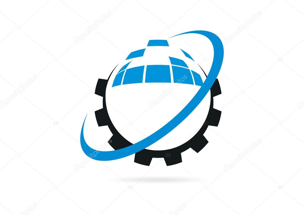 Circle global data technology logo, ico design,symbol,vector