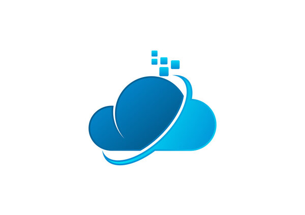 Вектор дизайна логотипа бизнес-облаков
