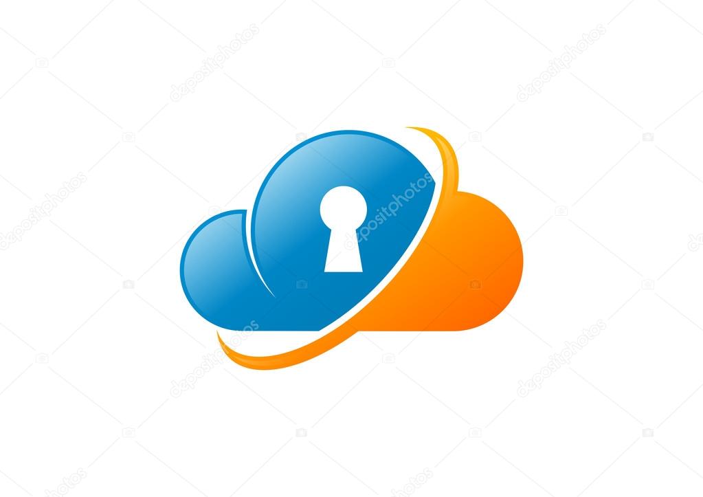 Cloud security logo design  vector