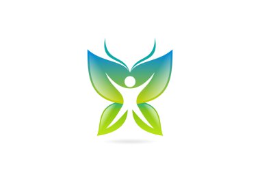 Kelebek logo simge tasarlamak vektör vücut uygun