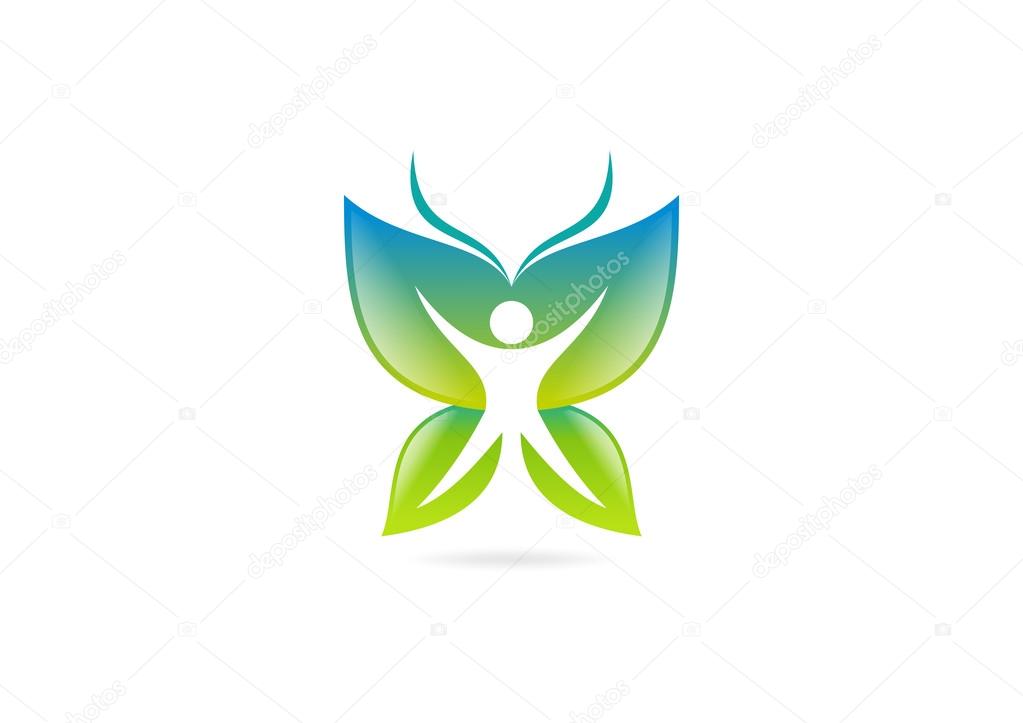 Abstract body fit butterfly logo ,symbol, design ,icon, vector