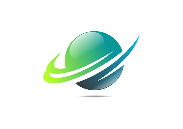 Green global success finance logo sphere growth — Stock Vector