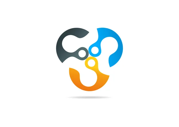 Logo technologie, abtsract icône électrique d'entreprise — Image vectorielle