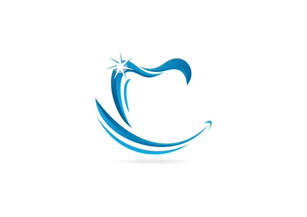 Abstrakte Kieferorthopädie Funkeln Lächeln Logo — Stockvektor