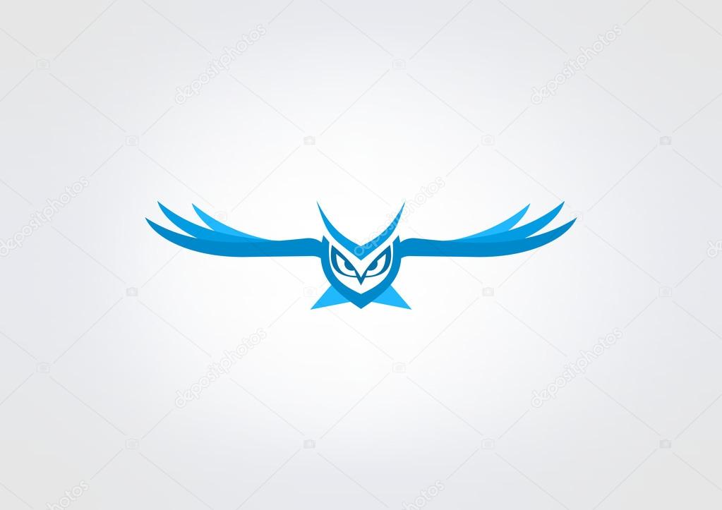 Flying owl business logo symbol design vector
