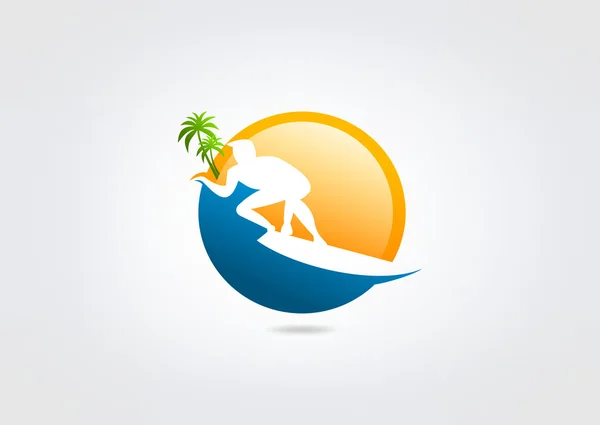 Logo de surf, apă sport abstractă — Vector de stoc