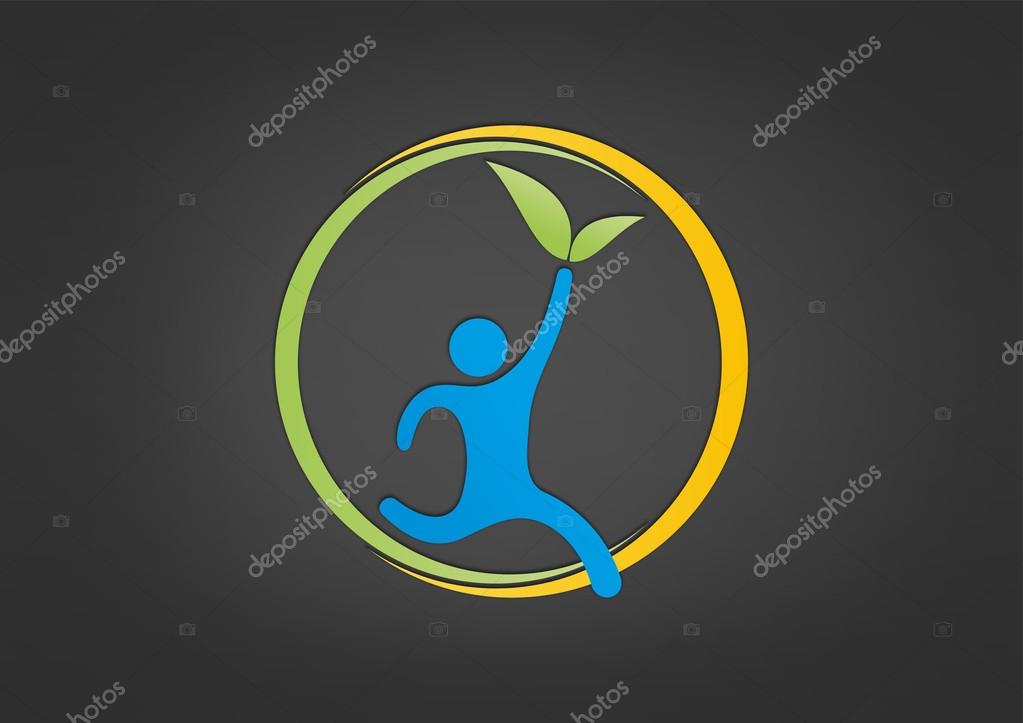Natural Healthy life logo abstract wellness center icon symbol design vector