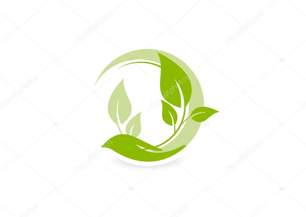 Growth care logo, abstract ecology design vector
