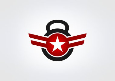 yıldız Fitness kettlebell vektör logo tasarımı