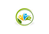 Green partnership creative  vector logo design