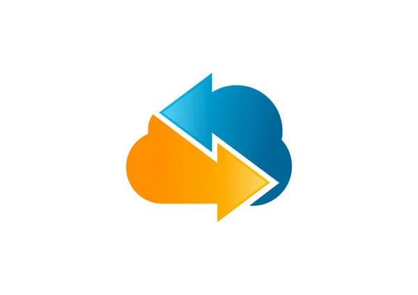 Cloud arrow vector logo — Stock Vector