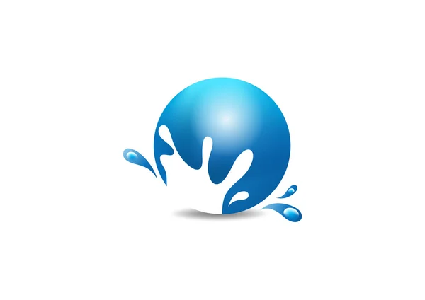 Conception globale de logo de vecteur d'eau — Image vectorielle