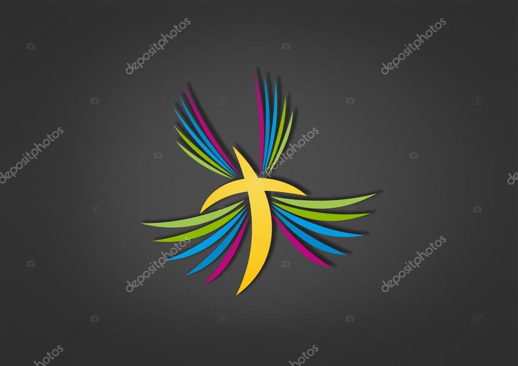 Cross spirit religious vector symbol logo design