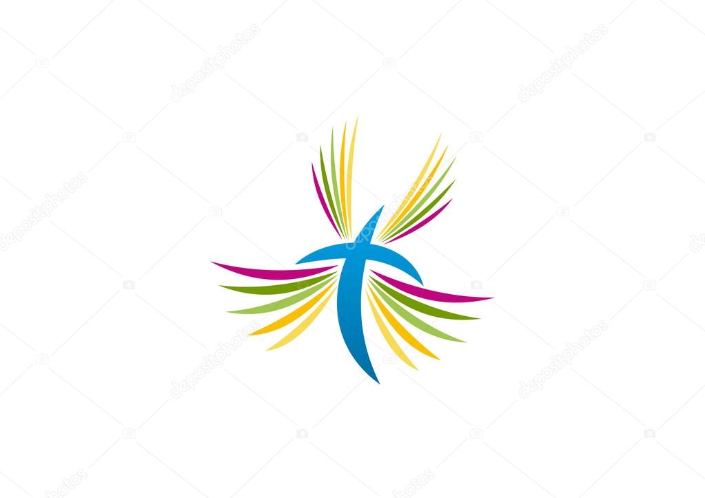 Cross christian religious logo