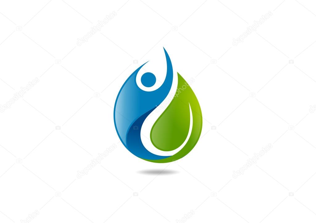 Natural human health vector logo