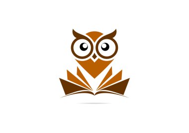 Kahverengi baykuş vektör logo tasarımı