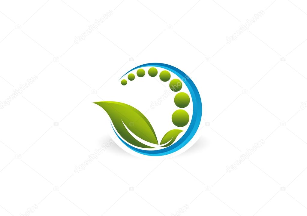 Chiropractic abstract Natural Wellness vector logo design