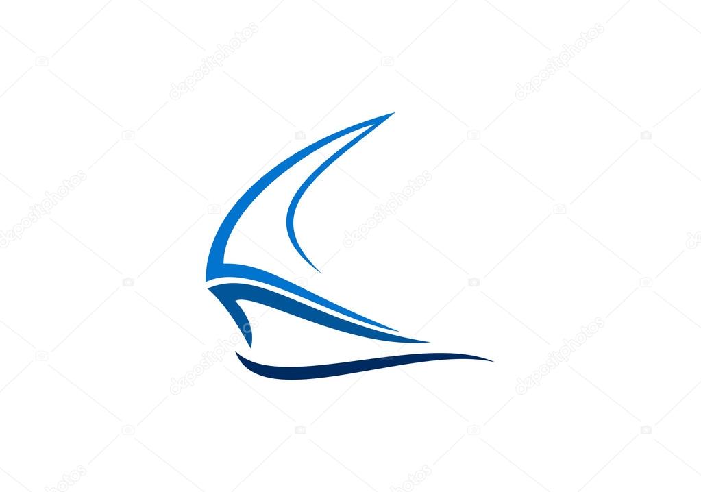 Yacht, Sailboat  vector logo design