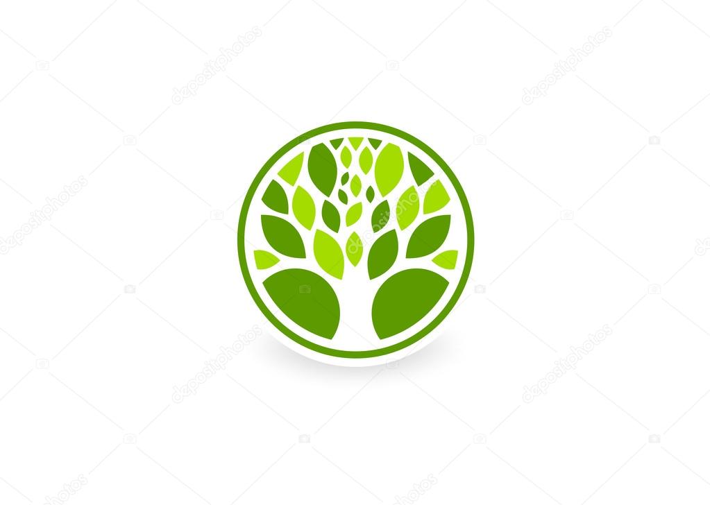 Eco friendly vector logo design template.