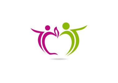 Elma sağlıklı insanlar logosu