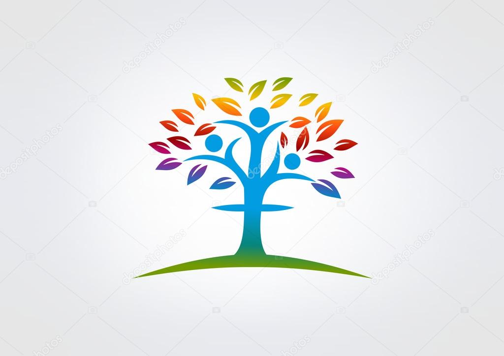 Cross religious human nature vector logo design template