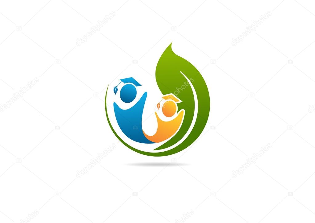 Natural graduation vector logo design