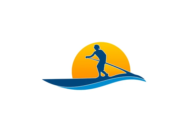 Paddle surfboard logo Stock Illustration