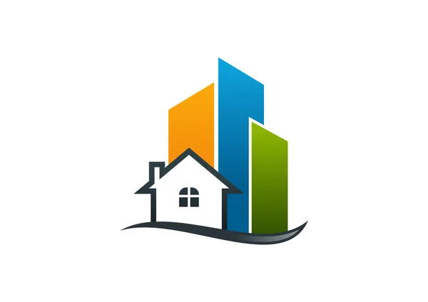 Building, construction, home, city logo — стоковый вектор