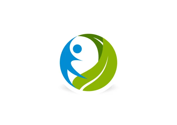 Healthy Body leaf logo — Stock Vector