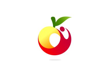 Elma sağlıklı vücut logosu