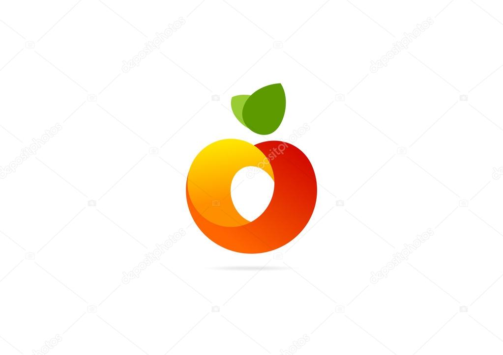 Orange fruit logo vector logo design template