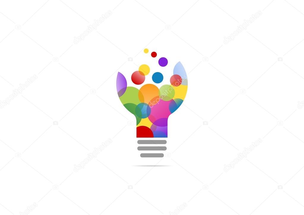 Solution Idea bulb vector logo design template