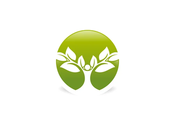 Árbol cuerpo humano bienestar Logo — Vector de stock