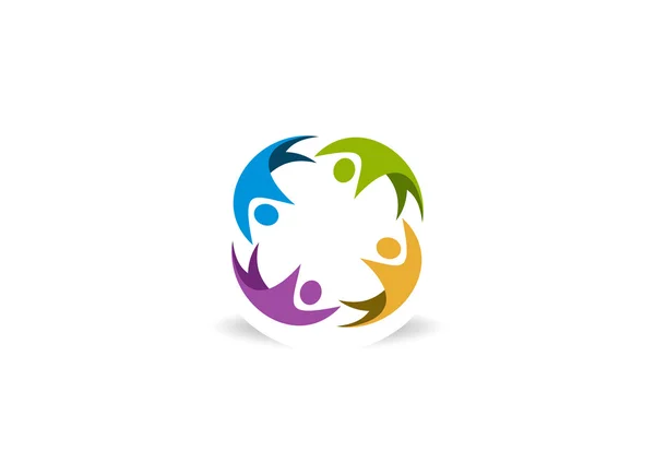 Logo vettoriale dell'innovazione del lavoro di squadra Vettoriali Stock Royalty Free