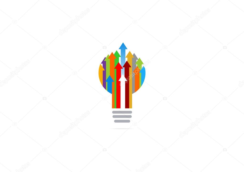 Bulb Idea arrow logo design template