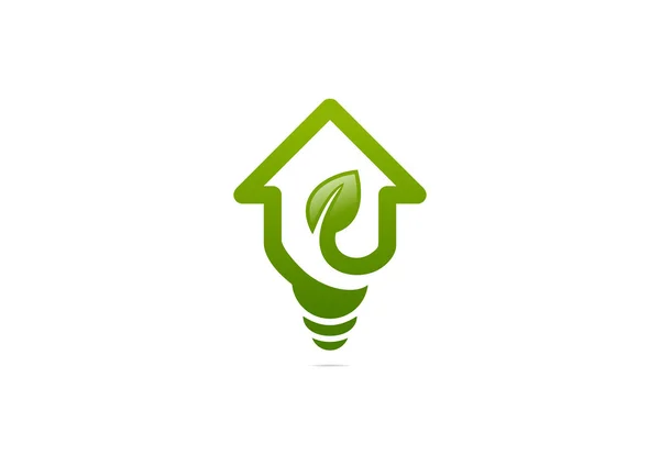 グリーン ホームのアイデア ソリューション ロゴ — ストックベクタ