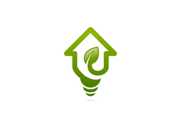 Green Home idea soluzione logo — Vettoriale Stock