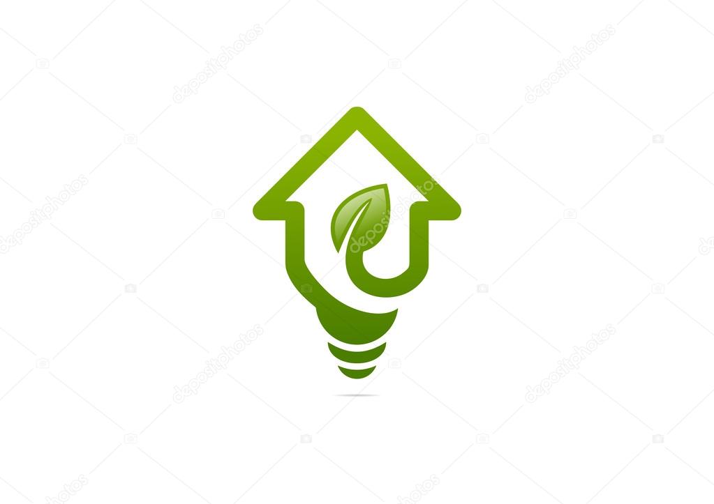 Green Home idea solution logo