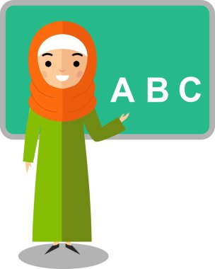 Okul yönetimi yakınındaki Arap öğrenci.