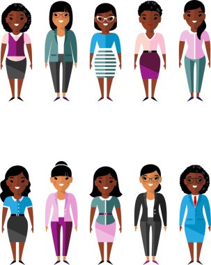 Vektör Afro-Amerikan iş halklar kümesi