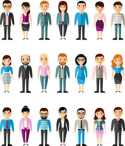 Conjunto de personas de negocios europeas vector — Vector de stock