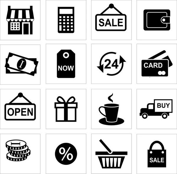 Shopping icons — Stock Vector